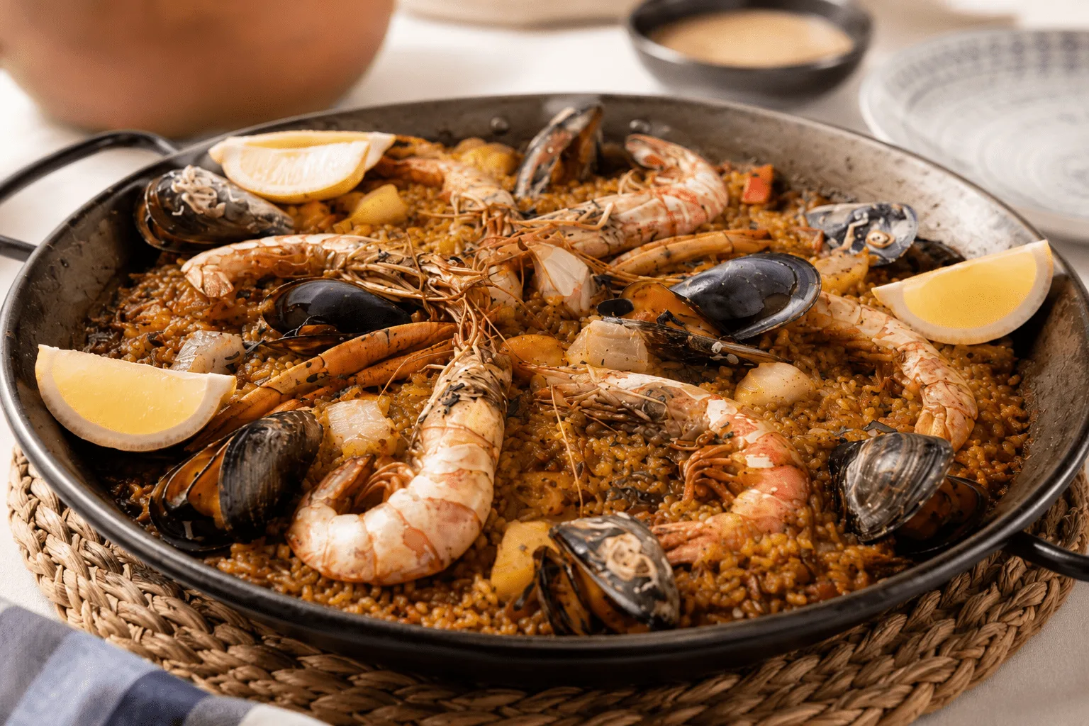Seafood paella at La Font del Gall, restaurant in Pollença
